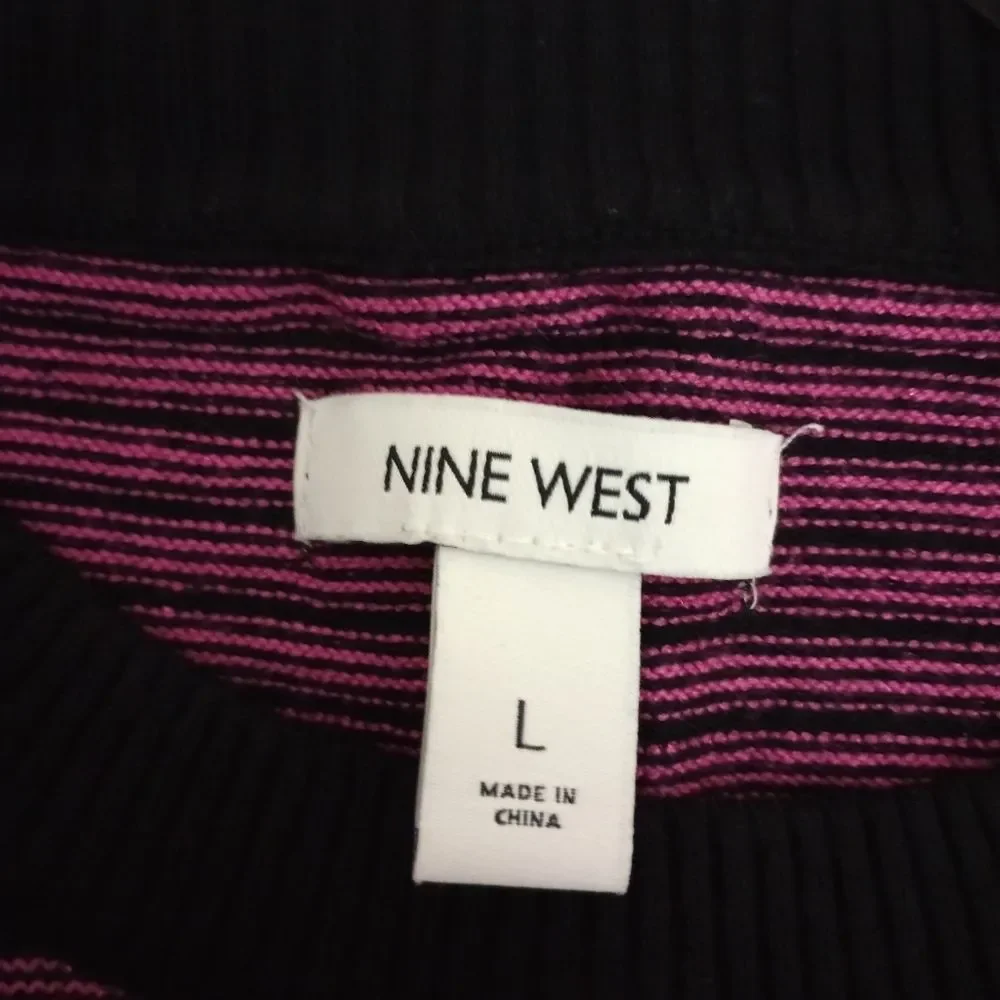 Nine West Long Sleeve Top with Glitter Threads Size Large - Picture 3 of 8